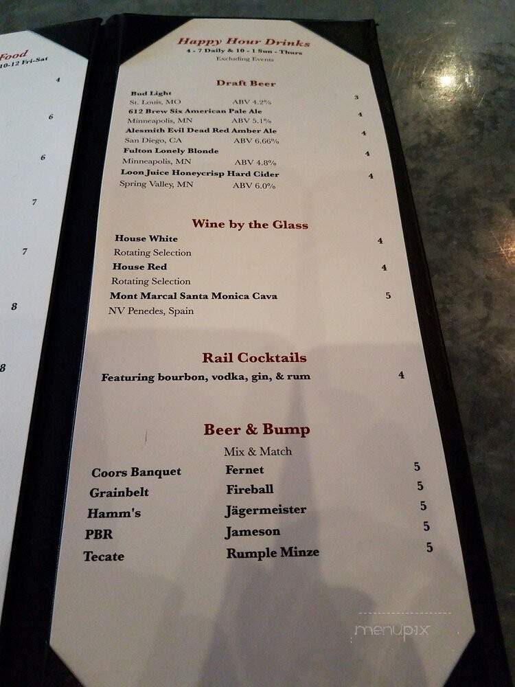 Coup D'Etat - Minneapolis, MN menu_pic