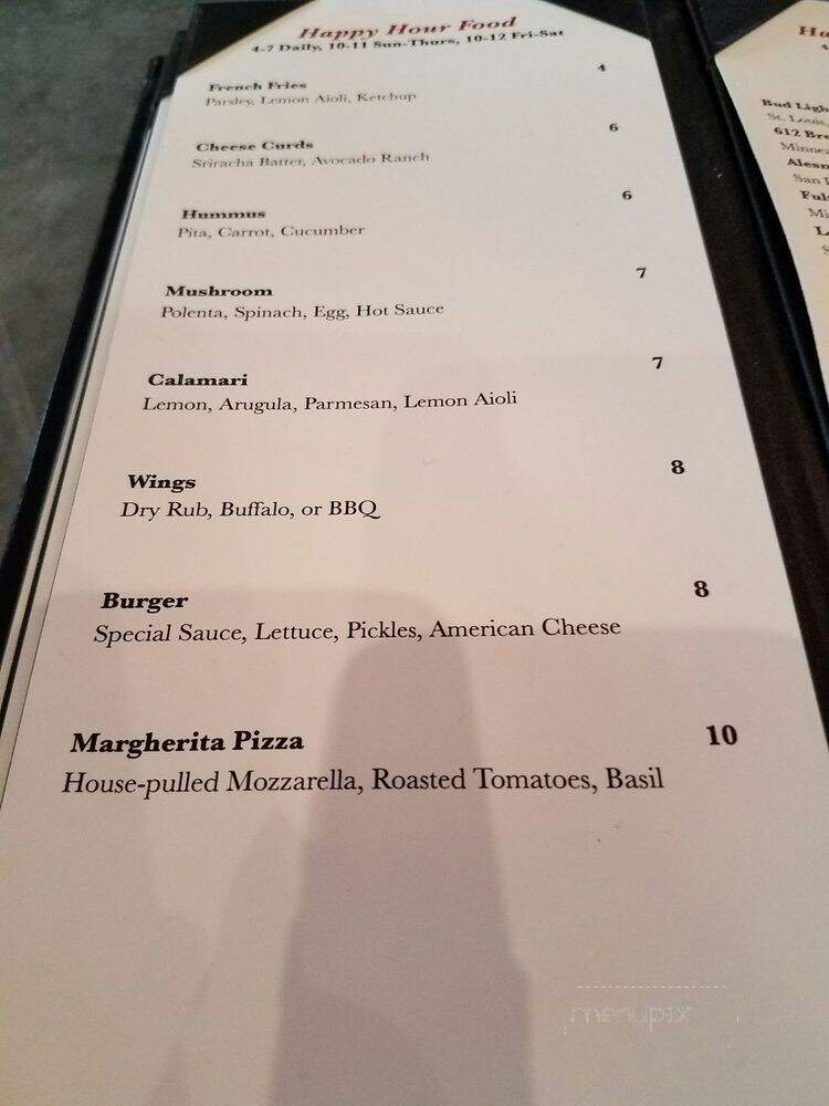 Coup D'Etat - Minneapolis, MN menu_pic