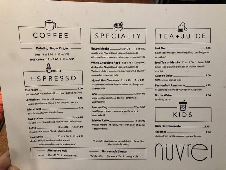 Nuvrei Pastries - Portland, OR menu_pic