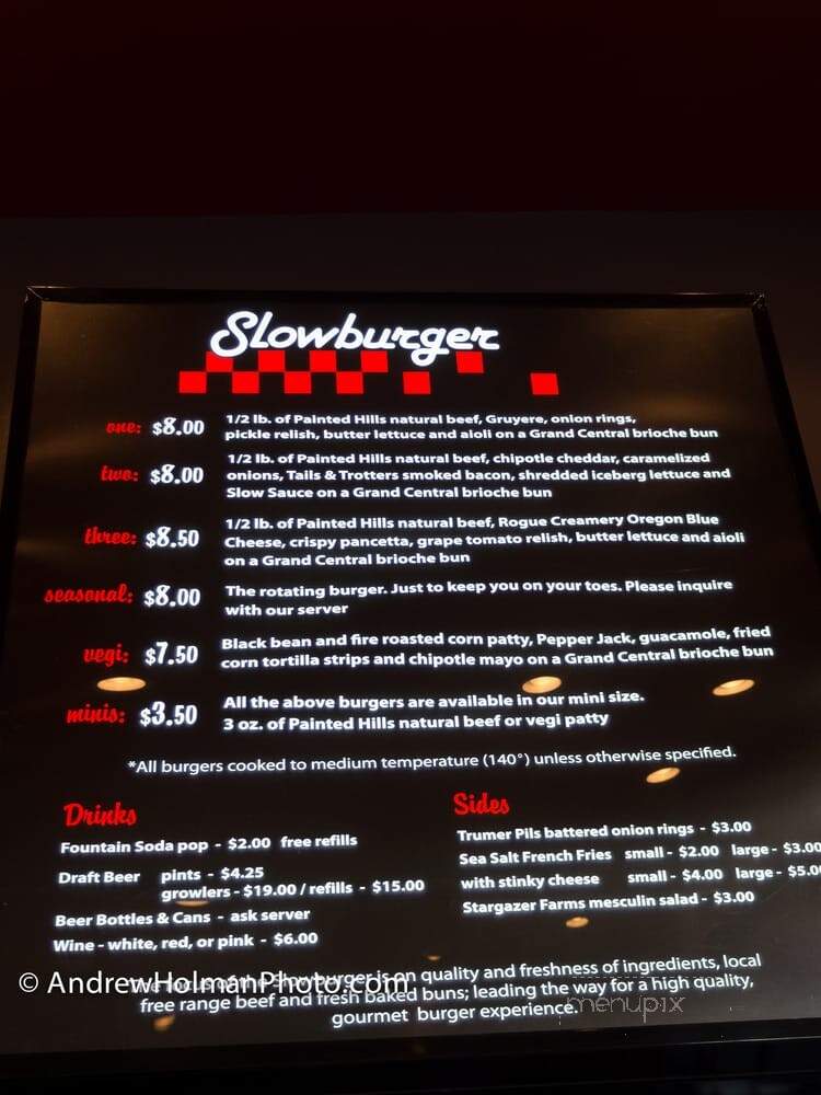 Slowburger - Portland, OR menu_pic