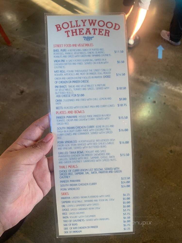 Bollywood Theater - Portland, OR menu_pic