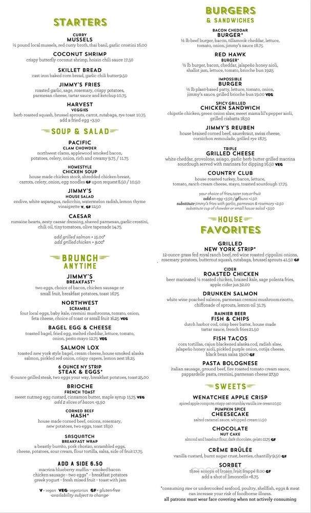 Jimmy's on Broadway - Seattle, WA menu_pic