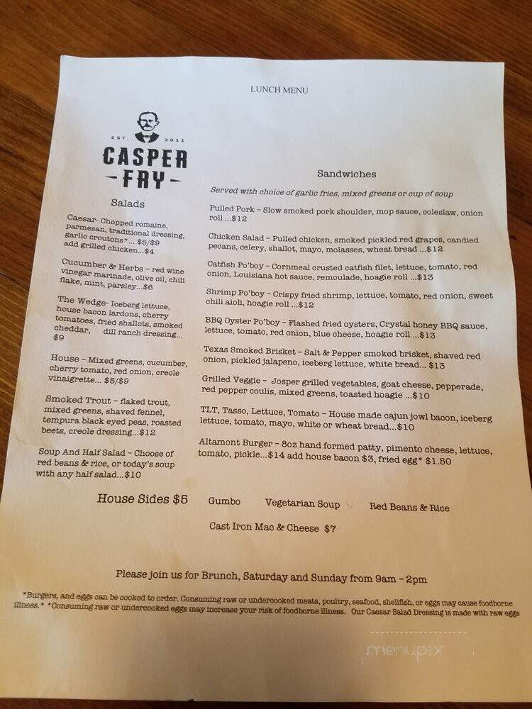 Casper Fry - Spokane, WA menu_pic