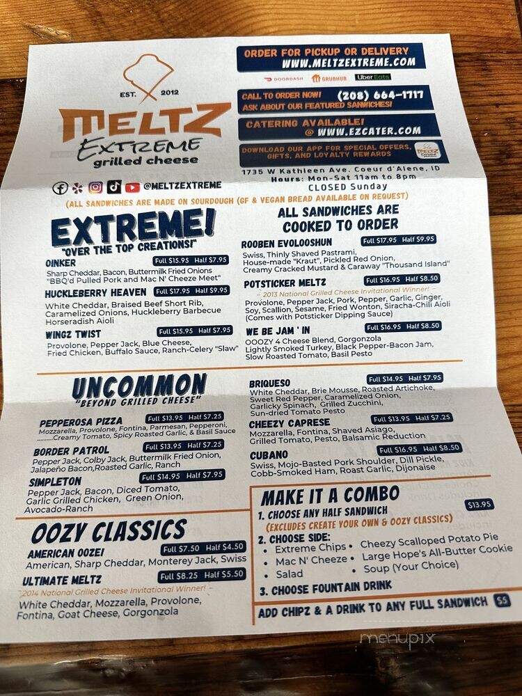 Meltz - Coeur D'Alene, ID menu_pic