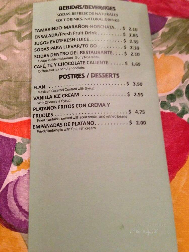 Los Laureles - Hyattsville, MD menu_pic