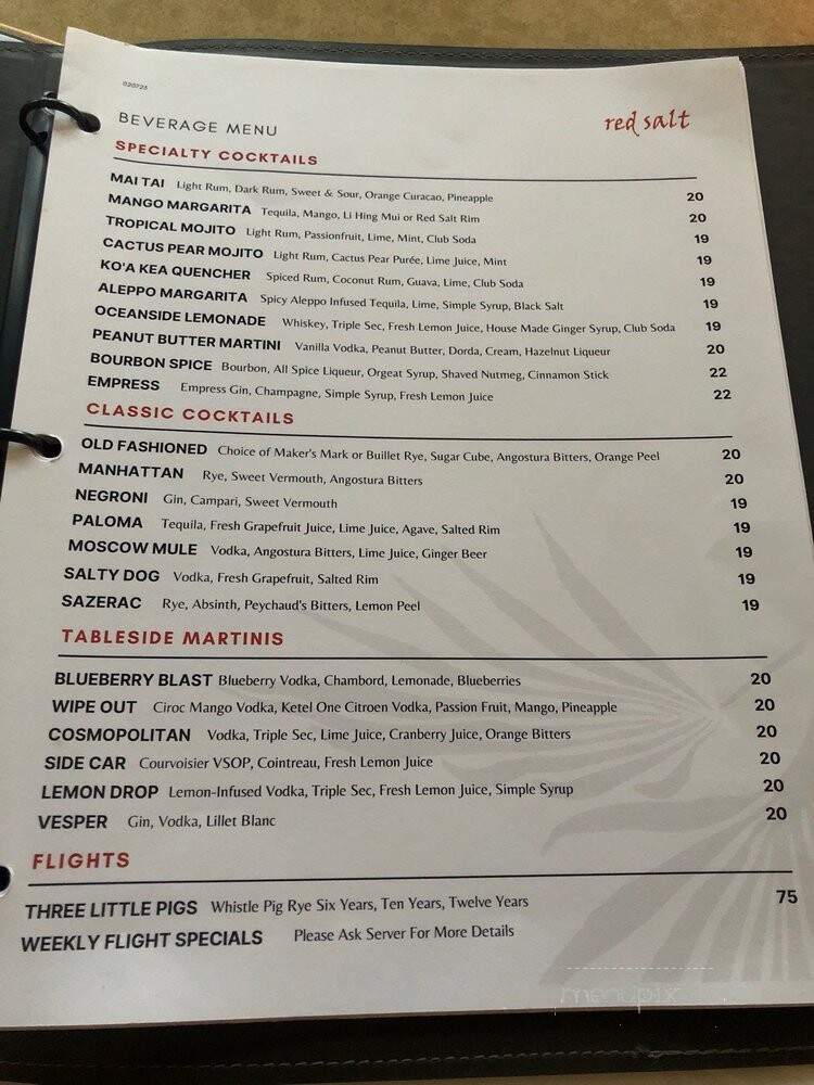 Red Salt - Koloa, HI menu_pic
