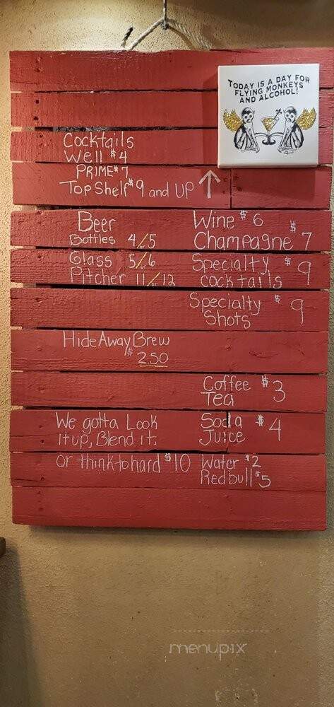 Hideaway - Sylmar, CA menu_pic