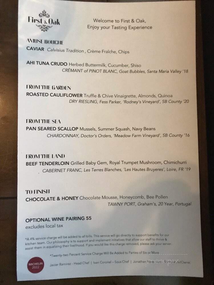 Mirabelle Restaurant - Solvang, CA menu_pic