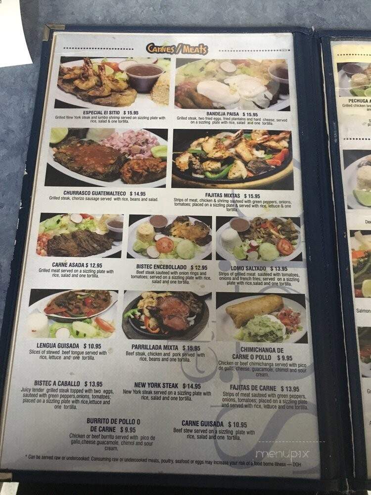 El Sitio Restaurant - Riverdale, MD menu_pic