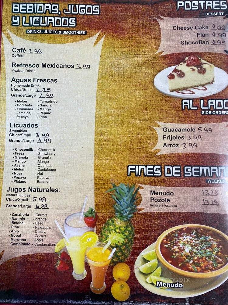 El Sabroso - Garland, TX menu_pic