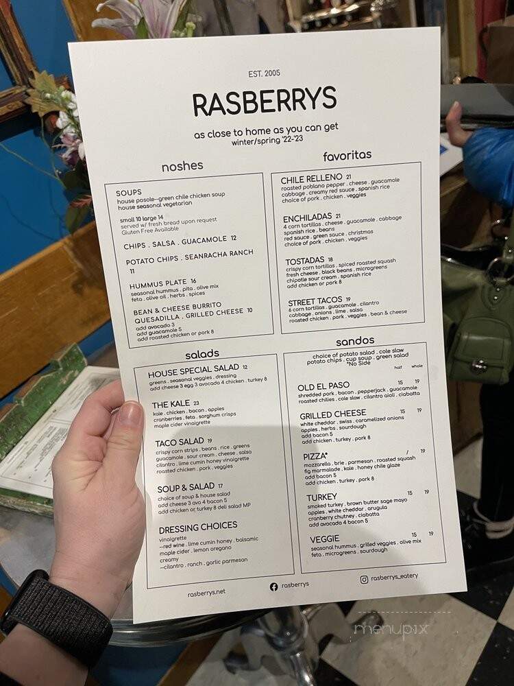 Rasberrys - Ketchum, ID menu_pic