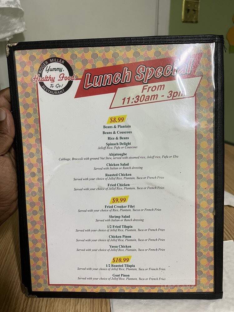 Roger Miller Restaurant - Silver Spring, MD menu_pic