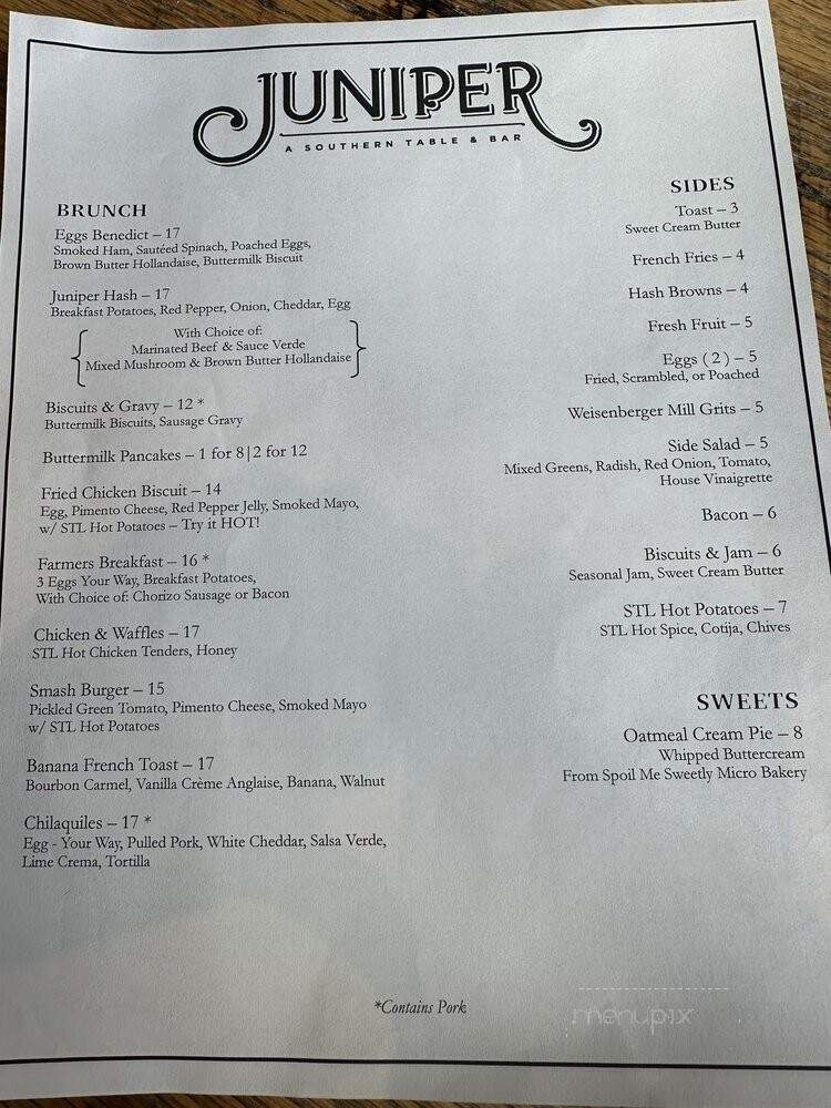 Juniper - Saint Louis, MO menu_pic