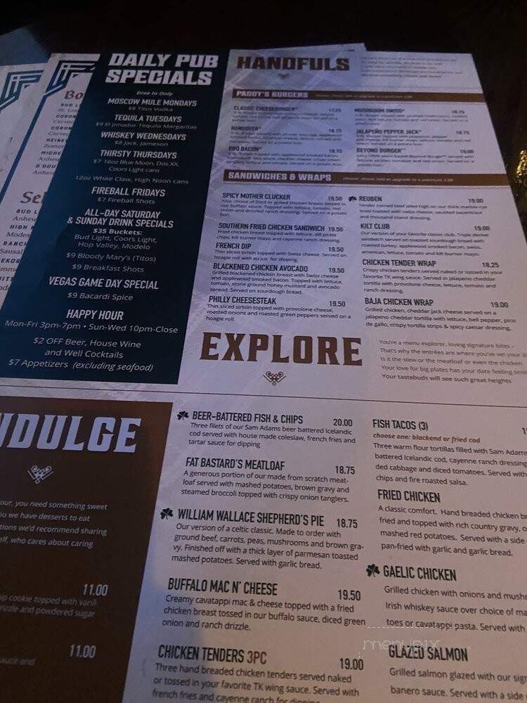 Tilted Kilt Pub & Eatery - Las Vegas, NV menu_pic
