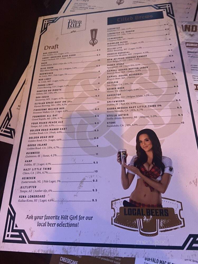 Tilted Kilt Pub & Eatery - Las Vegas, NV menu_pic