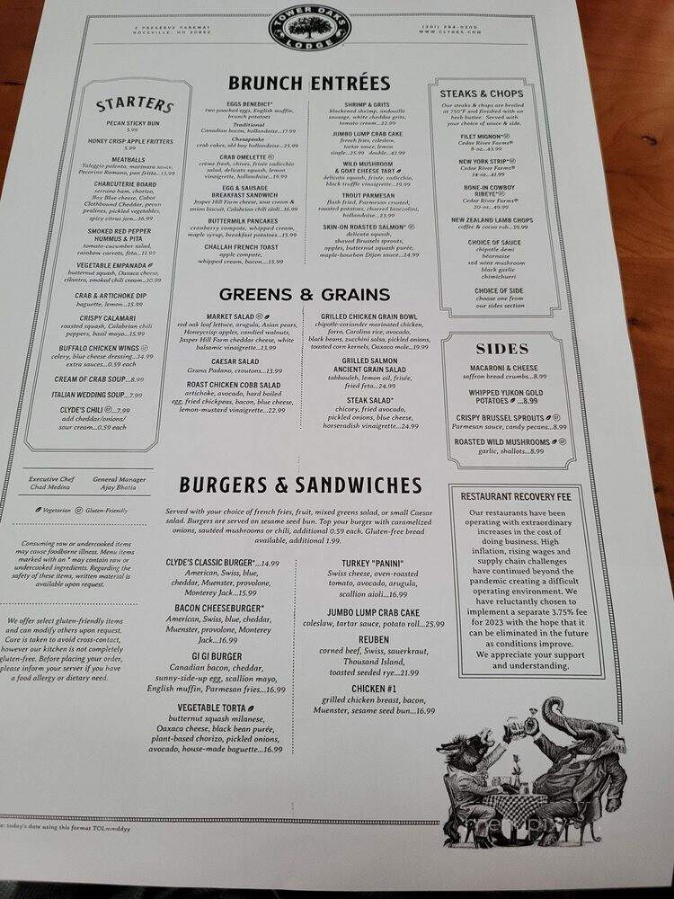 Tower Oaks Lodge - Rockville, MD menu_pic