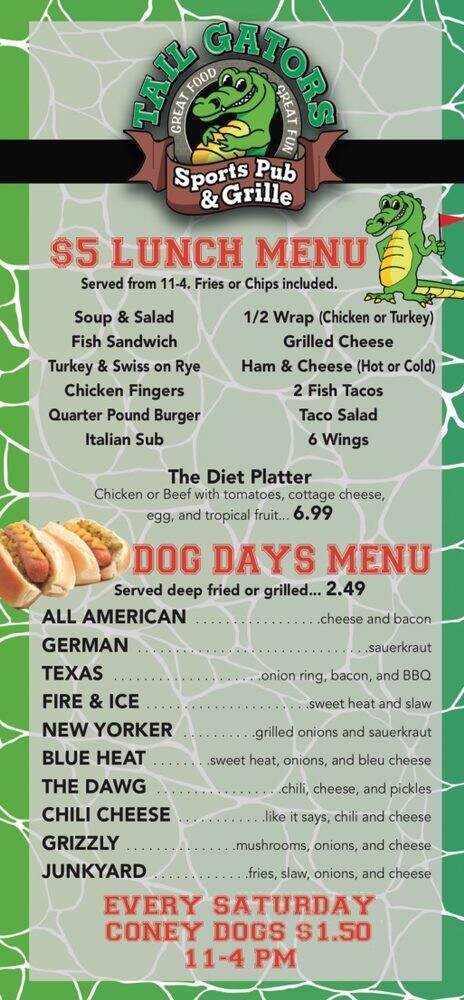 Cleats Club Seat Grille - Wadsworth, OH menu_pic