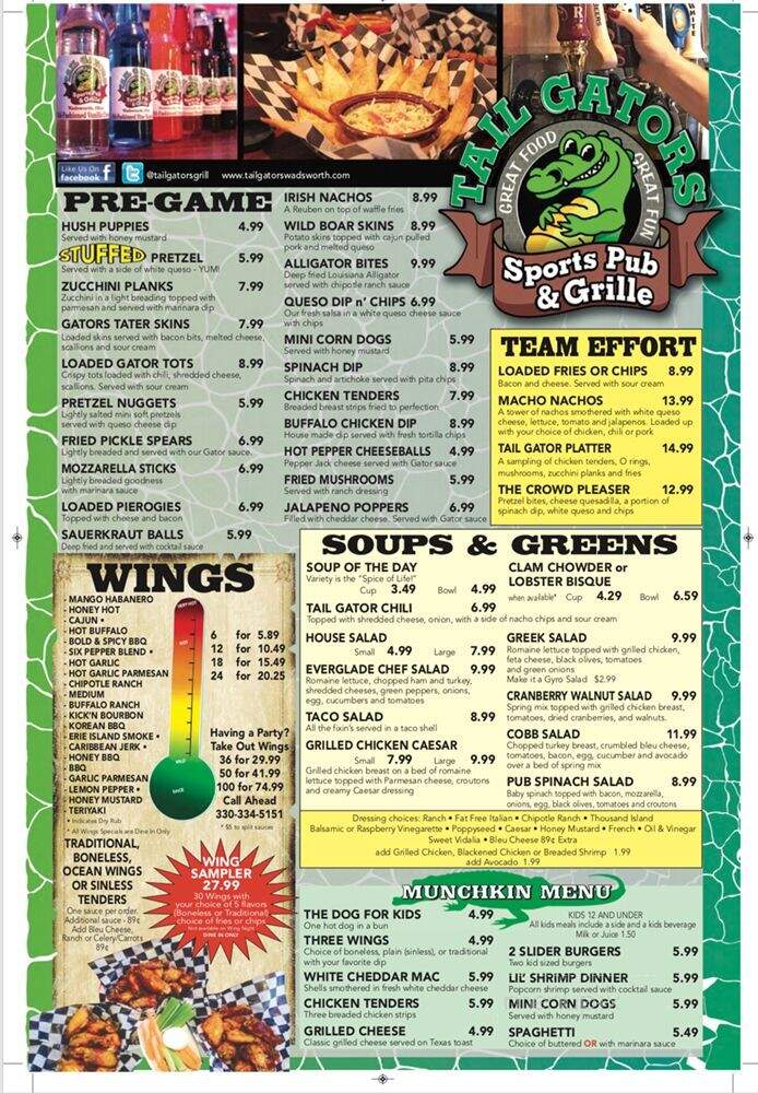 Cleats Club Seat Grille - Wadsworth, OH menu_pic