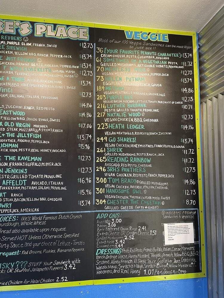 Ike's Place - Santa Rosa, CA menu_pic