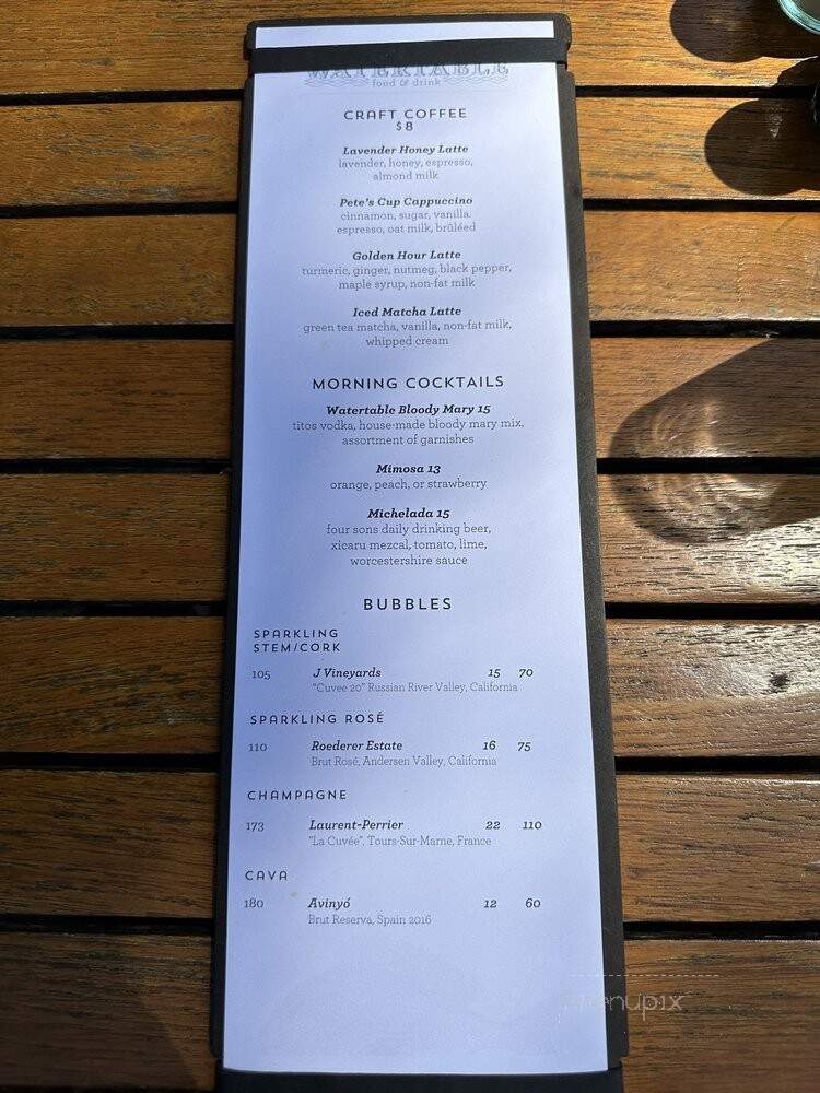 Watertable - Huntington Beach, CA menu_pic