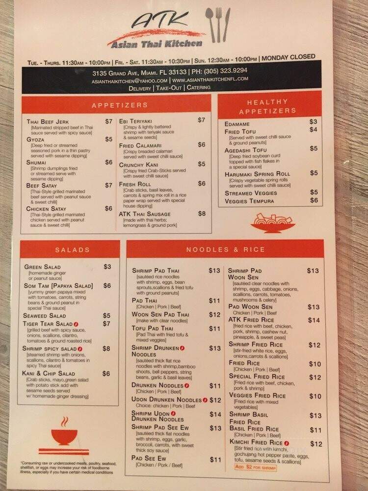 Asian Thai Kitchen 2 - Miami, FL menu_pic