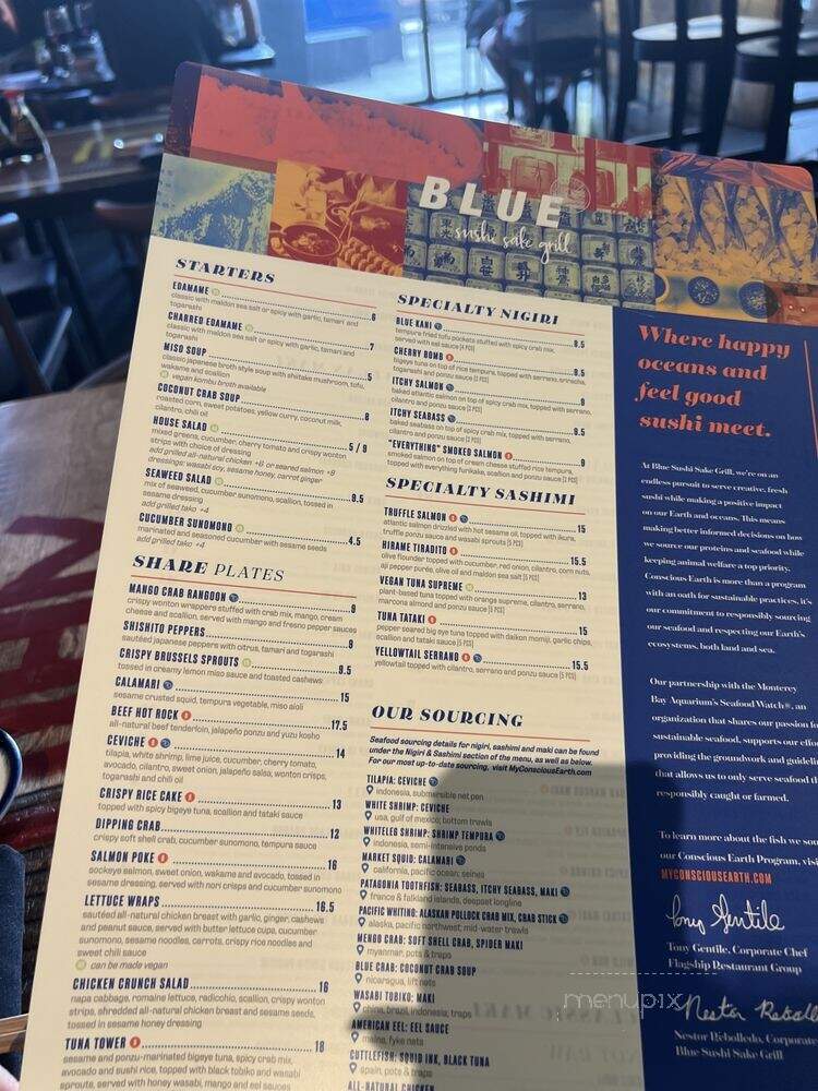 Blue Sushi Sake Grill - Dallas, TX menu_pic