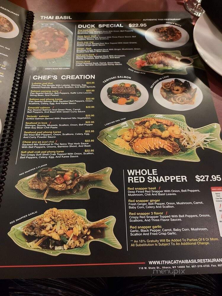 Thai Basil Restaurant - Ithaca, NY menu_pic