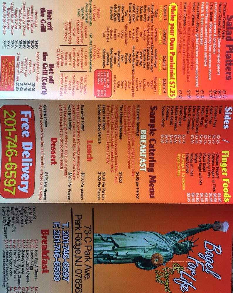 Bagel for Life & Gourmet Deli - Park Ridge, NJ menu_pic