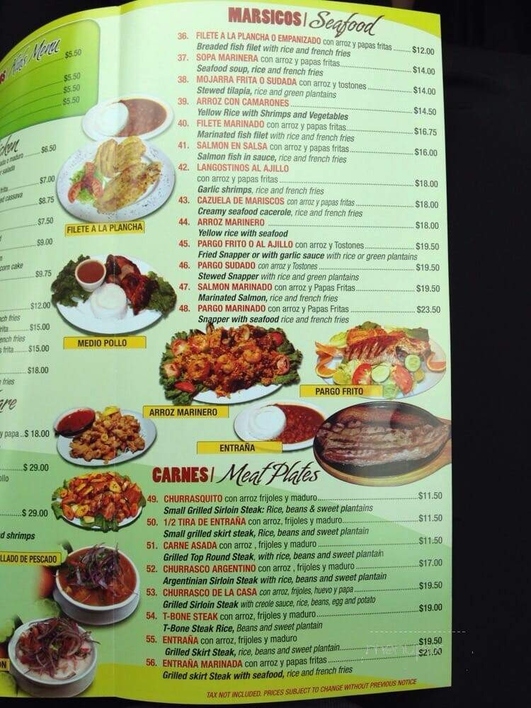 Tajadas Bakery & Restaurant - Woodhaven, NY menu_pic