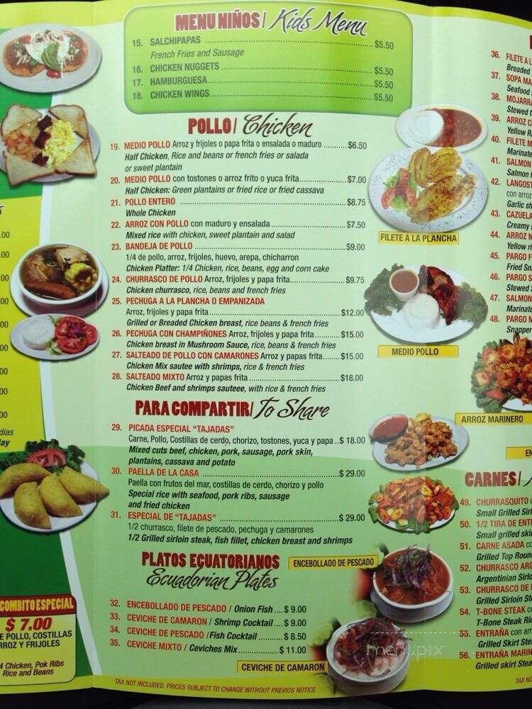 Tajadas Bakery & Restaurant - Woodhaven, NY menu_pic
