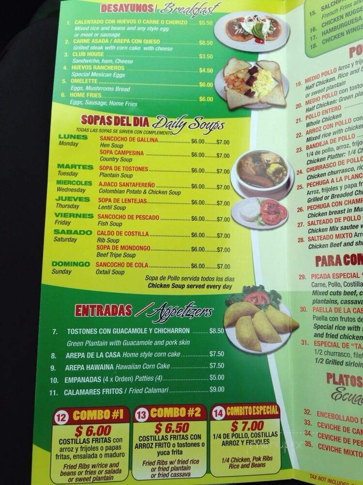 Tajadas Bakery & Restaurant - Woodhaven, NY menu_pic