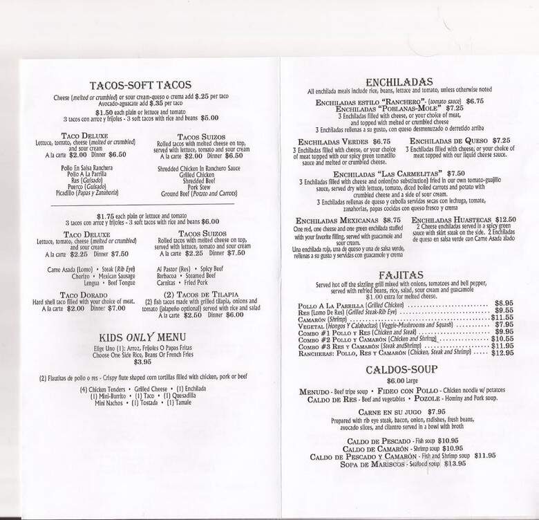 El Ranchero Restaurant & Bakery - New Chicago, IN menu_pic