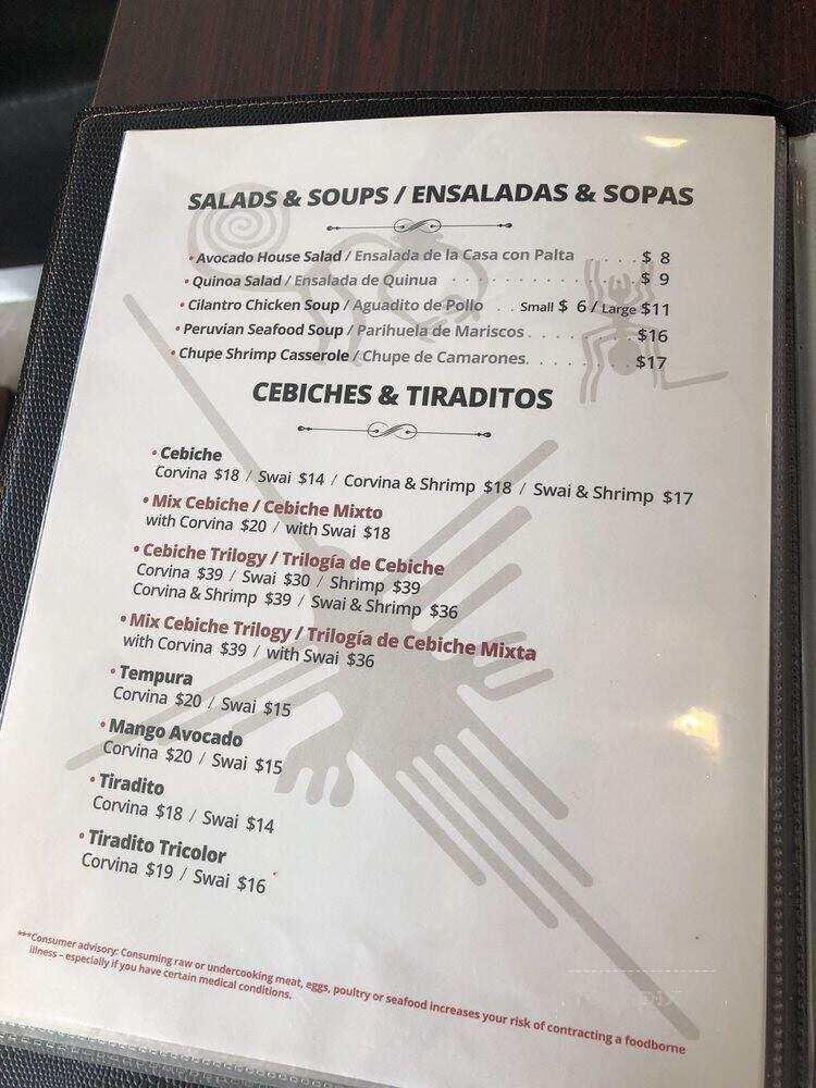 Cebiche-Bar - Hollywood, FL menu_pic