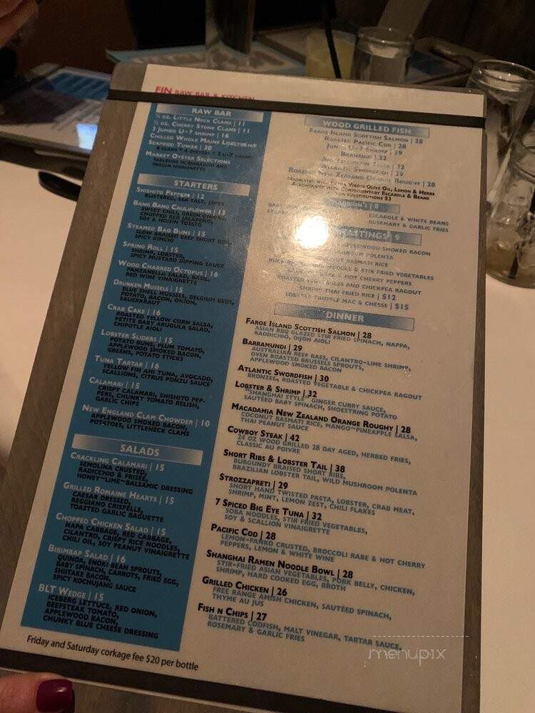 Fin Raw Bar & Kitchen - Montclair, NJ menu_pic