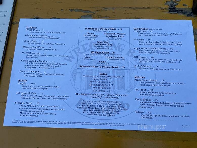 Wrecking Bar Brewpub - Atlanta, GA menu_pic