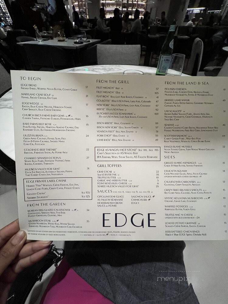 EDGE Restaurant and Bar - Denver, CO menu_pic