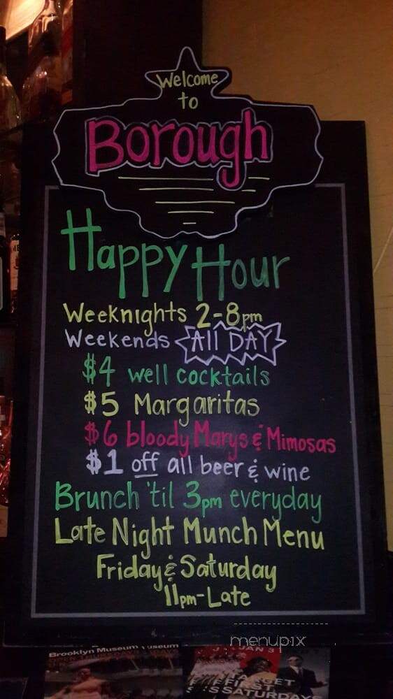 Borough Restaurant and Bar - Brooklyn, NY menu_pic