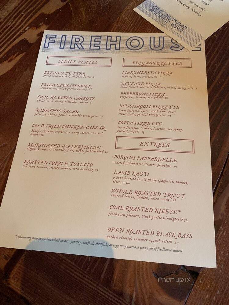Firehouse Restaurant - Portland, OR menu_pic