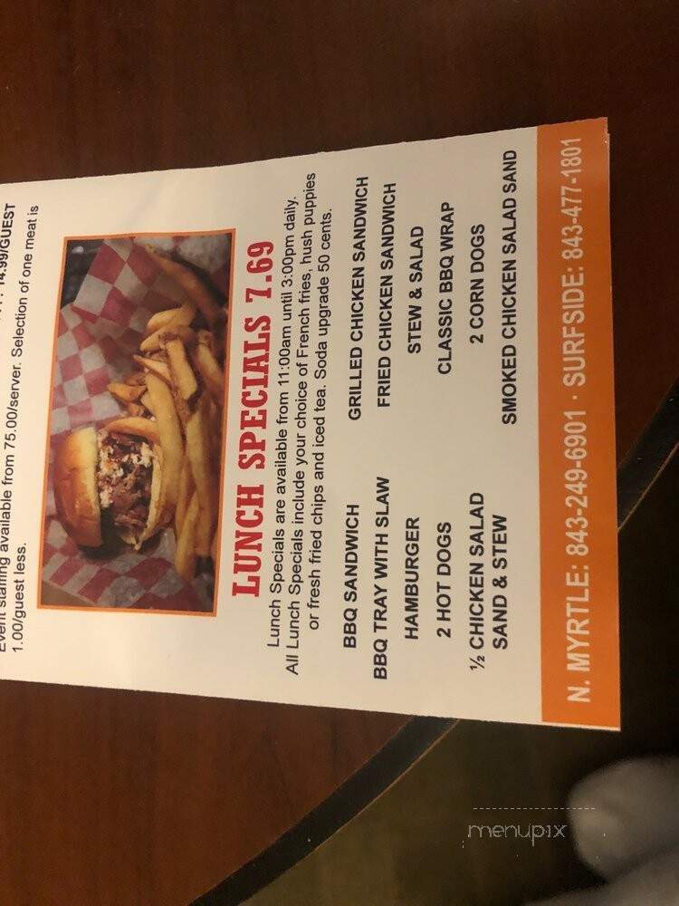 Bar-b-Que House - Surfside Beach, SC menu_pic