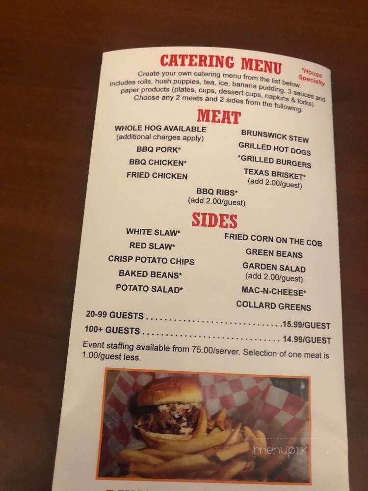 Bar-b-Que House - Surfside Beach, SC menu_pic