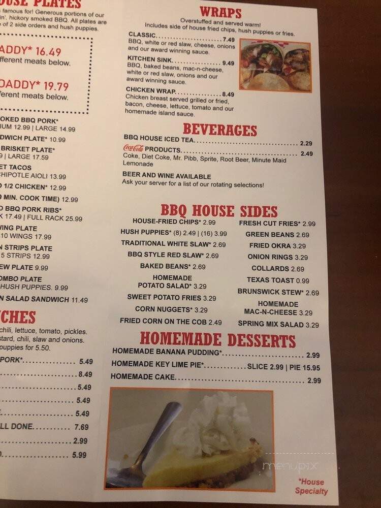 Bar-b-Que House - Surfside Beach, SC menu_pic