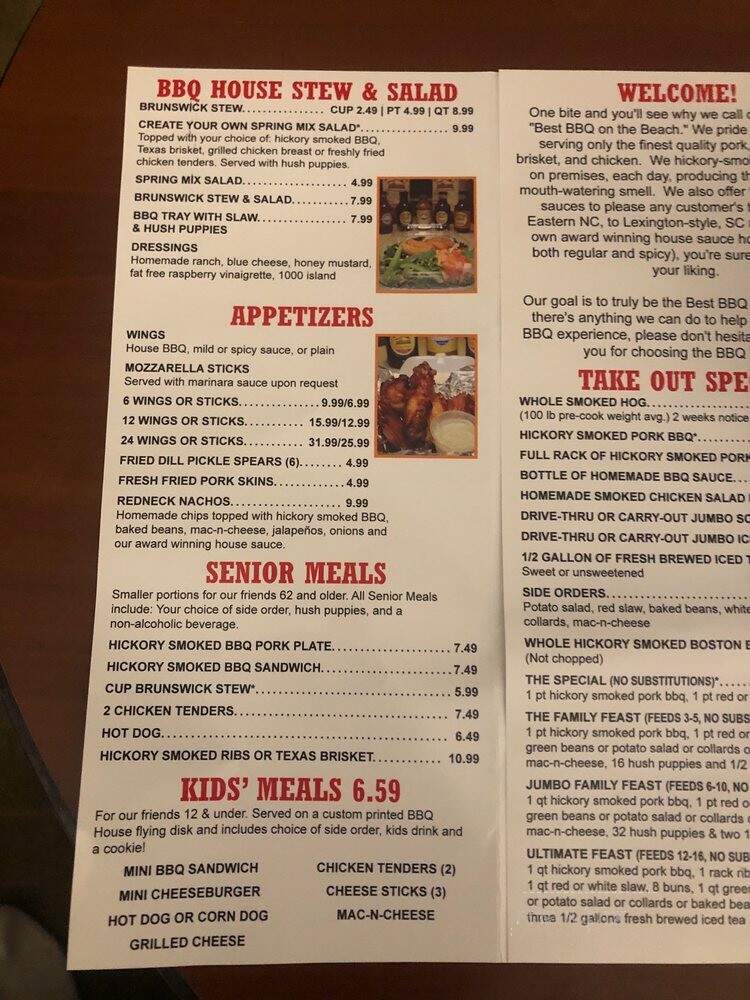 Bar-b-Que House - Surfside Beach, SC menu_pic