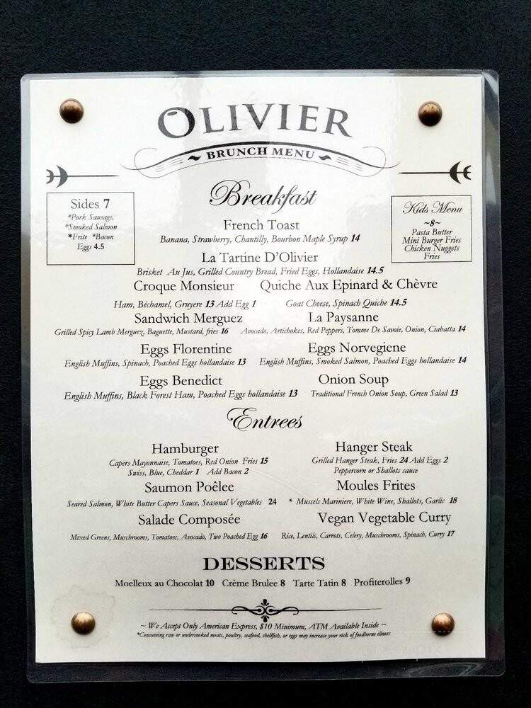 Olivier Bistro - Brooklyn, NY