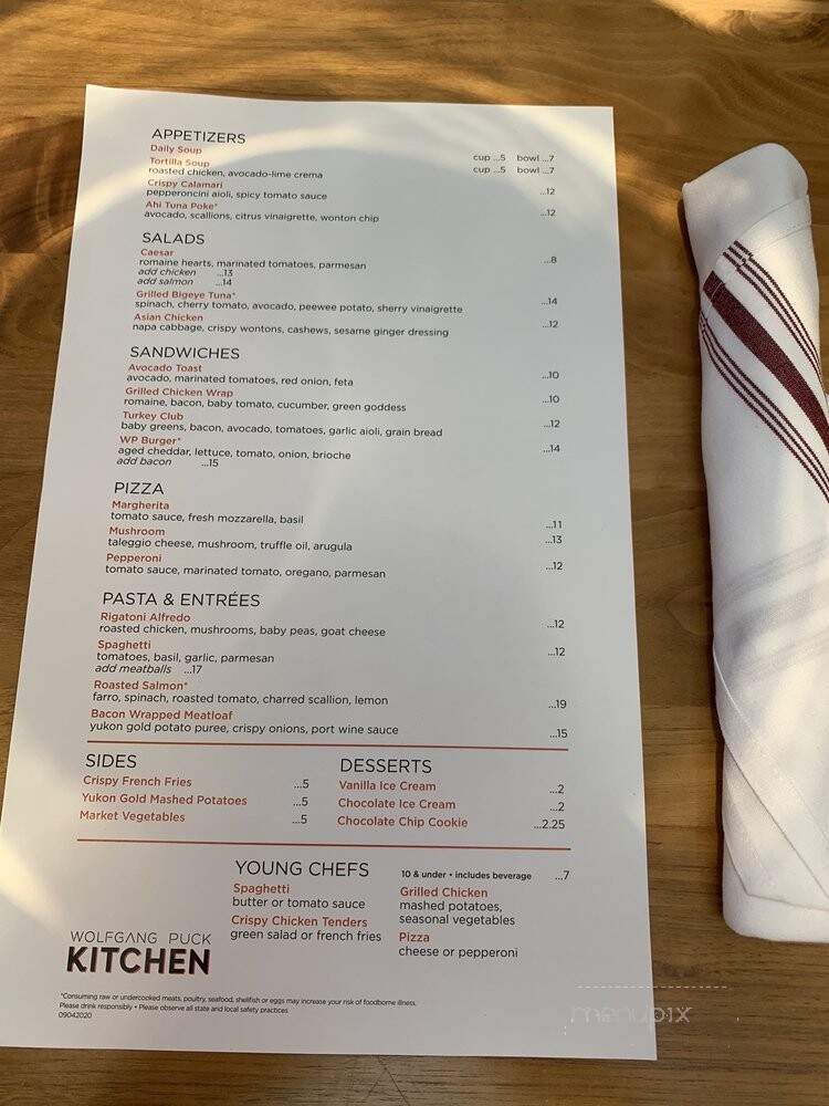 Wolfgang Puck Bistro at Macy's South Coast Plaza - Costa Mesa, CA menu_pic