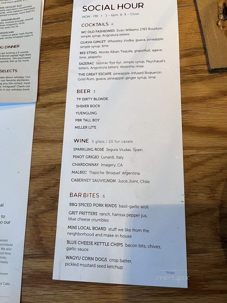 Whiskey Cake Kitchen & Bar - Plano, TX menu_pic