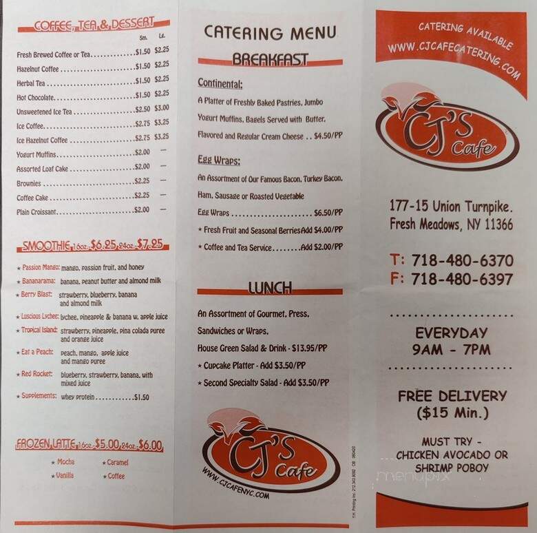 CJ's Cafe - Fresh Meadows, NY menu_pic