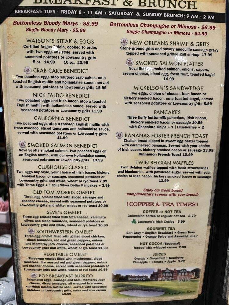 British Open Pub - Bluffton, SC menu_pic