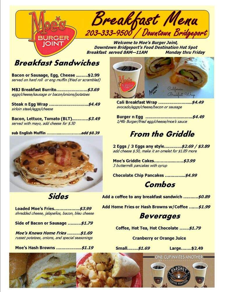 Moe's Burger Joint - Bridgeport, CT menu_pic