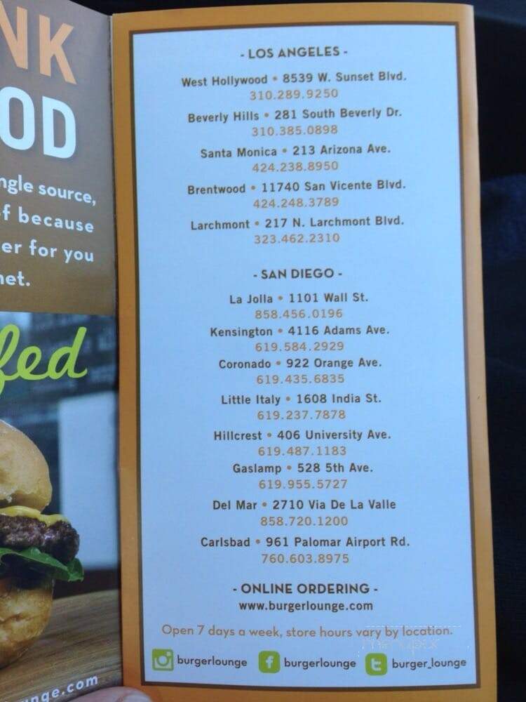 Burger Lounge - Beverly Hills, CA menu_pic