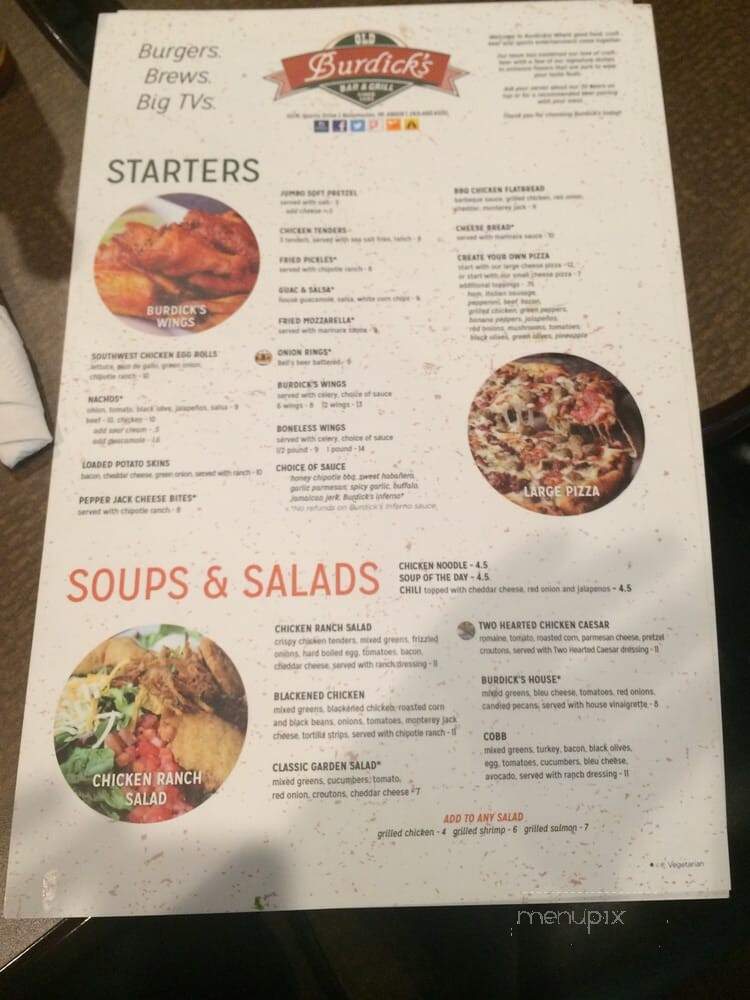 Old Burdick's at Wings West - Kalamazoo, MI menu_pic